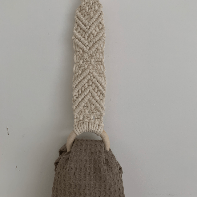 Porte-serviettes à vaisselle en macramé