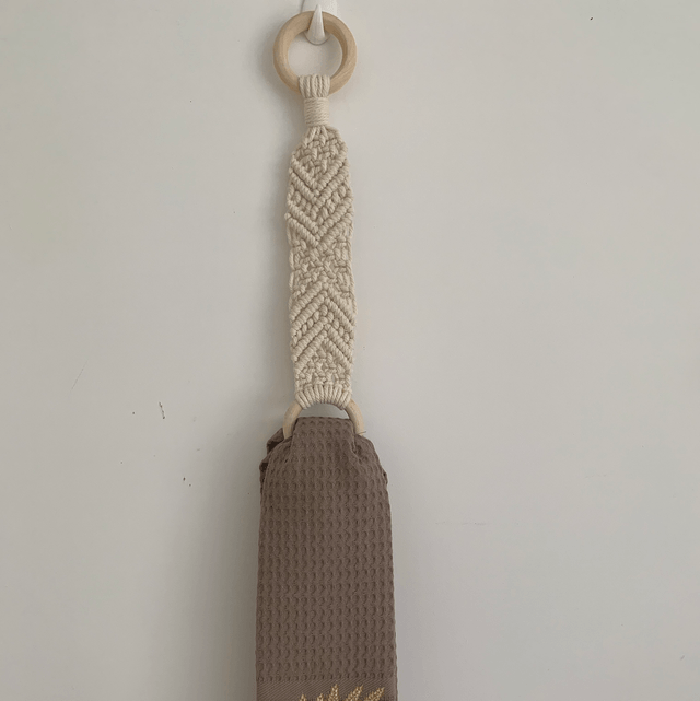 Porte-serviettes à vaisselle en macramé