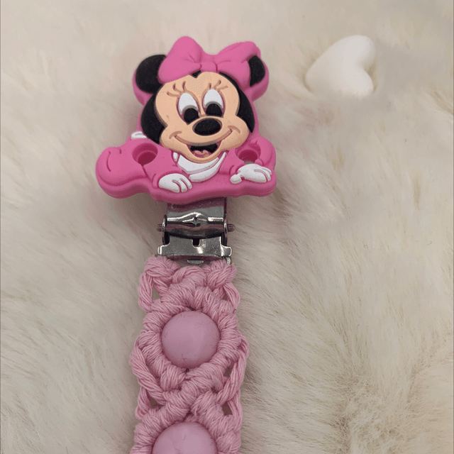 Attache tétine rose 